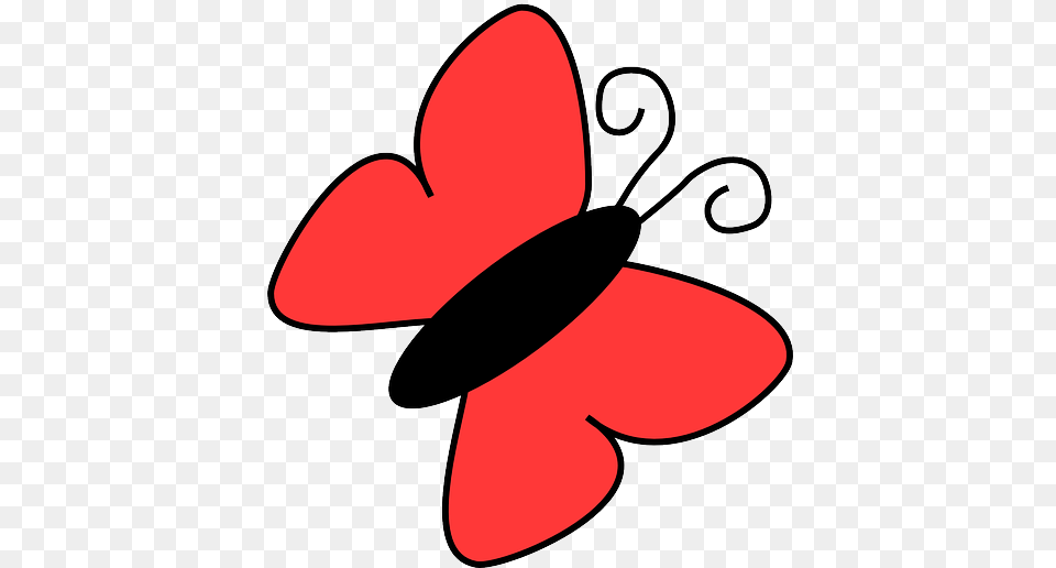 Red Butterfly Clipart, Bow, Weapon, Flower, Plant Png Image