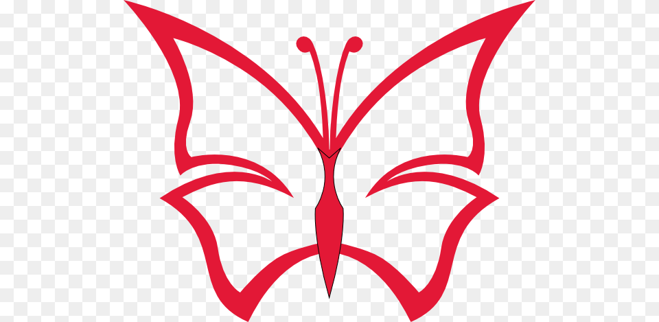 Red Butterfly Outline Clip Art, Leaf, Plant, Smoke Pipe, Logo Png Image