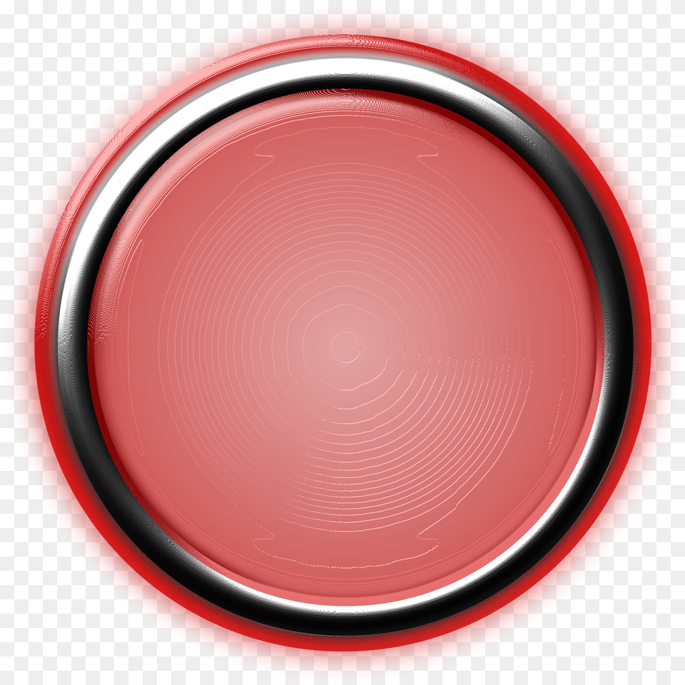 Red Button With Internal Light And Glowing Bezel Clip, Plate Png Image