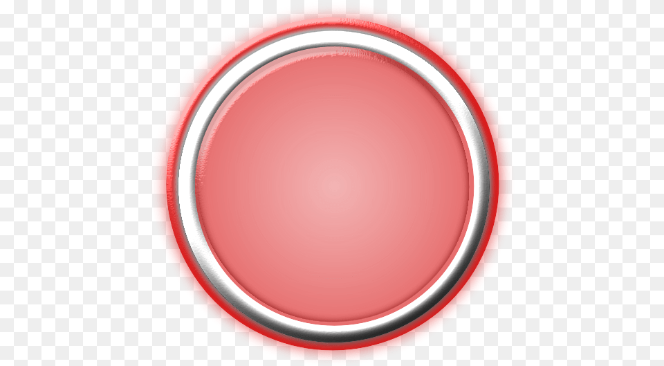 Red Button With Internal Light And Glowing Bezel Neon Circles Red, Plate, Photography Free Png