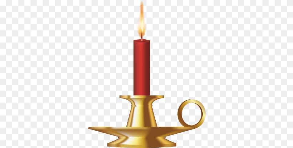Red Candle Lamparina Candle In Candlestick, Dynamite, Weapon Free Png Download