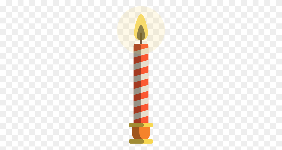 Red Candy Cane Pillar Candle, Light Free Png Download