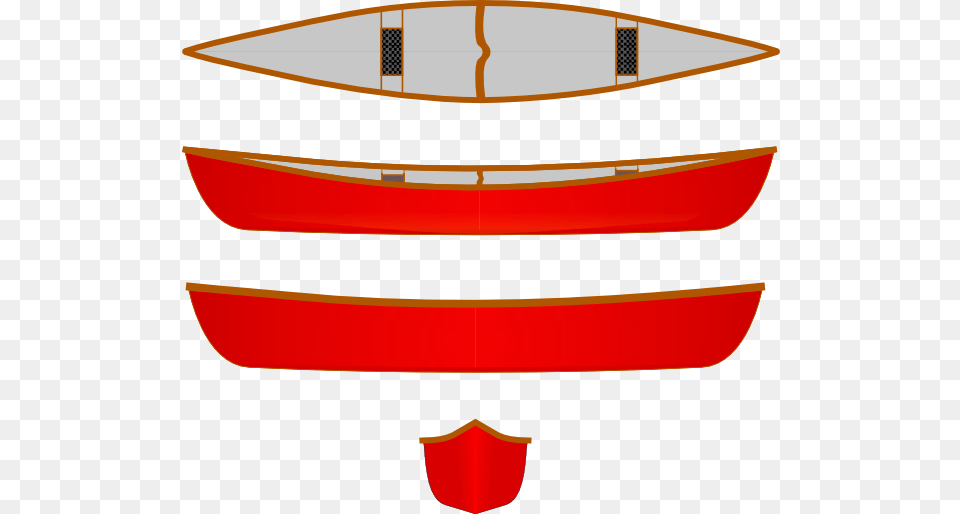 Red Canoe Multiple Views Clip Art, Boat, Transportation, Vehicle, Rowboat Free Png