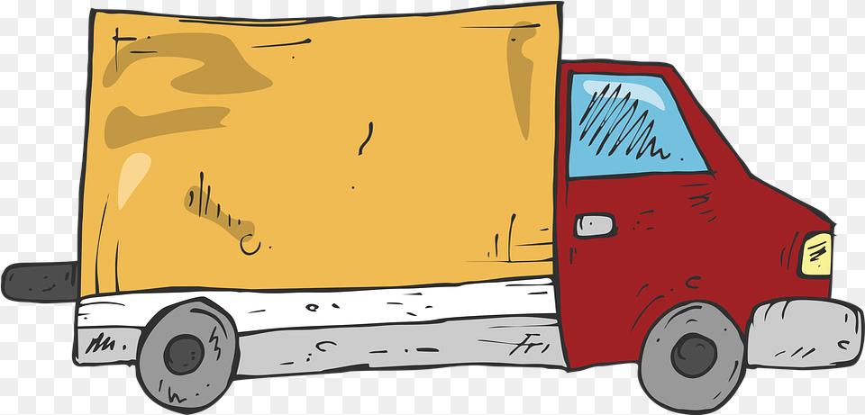 Red Car A Big Drawing Kit Hand Drawing, Moving Van, Transportation, Van, Vehicle Free Png Download