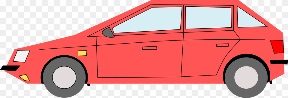 Red Car Clipart, Wheel, Machine, Vehicle, Sedan Png