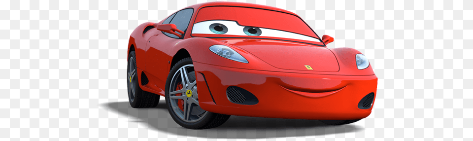 Red Car From The Movie Cars Ferrari Cars Disney, Wheel, Vehicle, Coupe, Machine Png Image