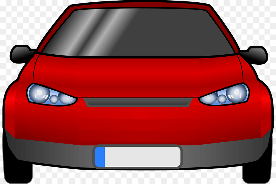 Red Car Front Clipart, Sedan, Transportation, Vehicle, Coupe Png Image