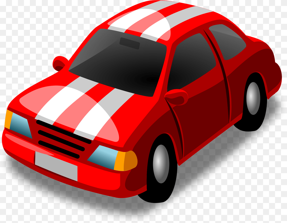 Red Car With White Stripes Clip Art Toy Car Clipart, Coupe, Sedan, Sports Car, Transportation Free Transparent Png