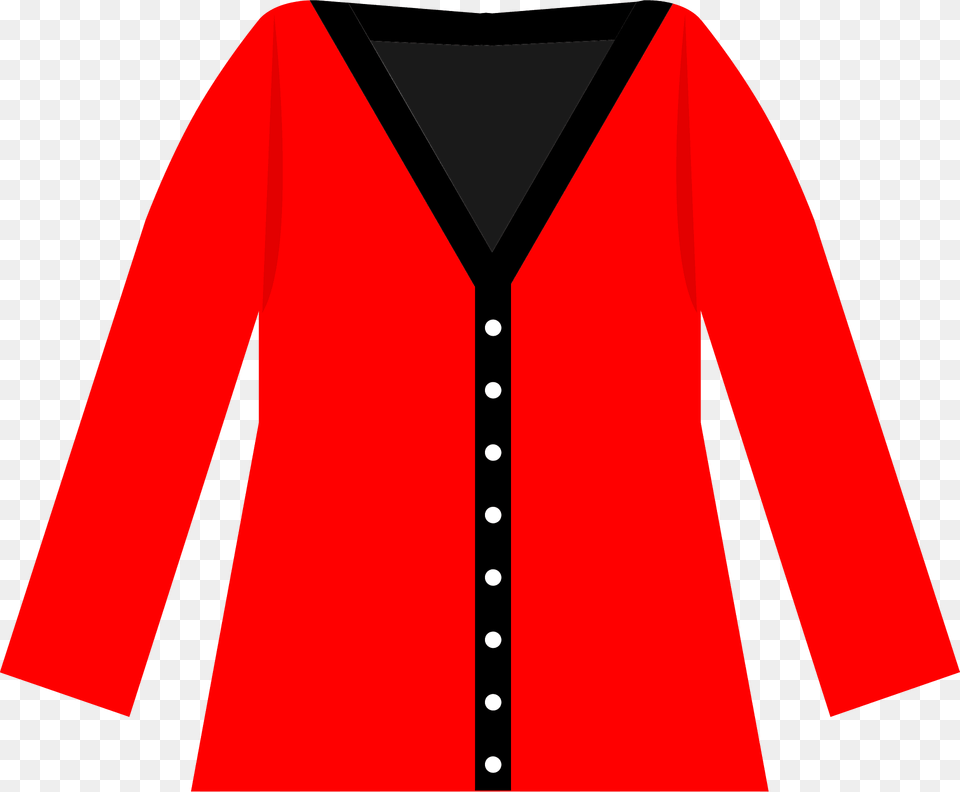 Red Cardigan Sweater Clipart, Clothing, Knitwear, Long Sleeve, Sleeve Free Transparent Png