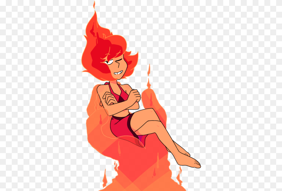 Red Cartoon Fictional Character Orange Sitting Joint Steven Universe Fire Lapis Lazuli, Adult, Female, Person, Woman Free Png