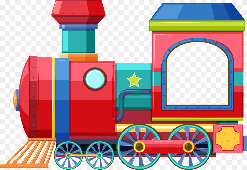 Red Cartoon Little Train Element Design, Wheel, Locomotive, Machine, Vehicle Png Image