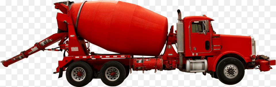 Red Cement Mixer Truck, Trailer Truck, Transportation, Vehicle, Bulldozer Free Png Download