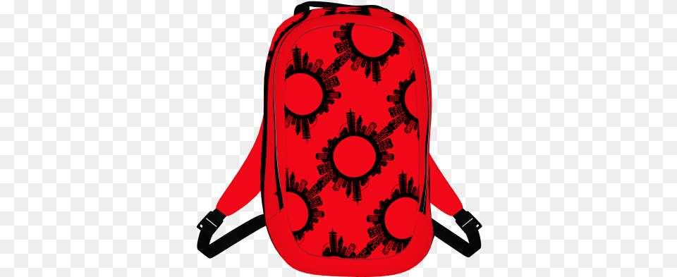 Red Chicago Skyline Backpack By Senira Backpack, Bag, Person Free Png