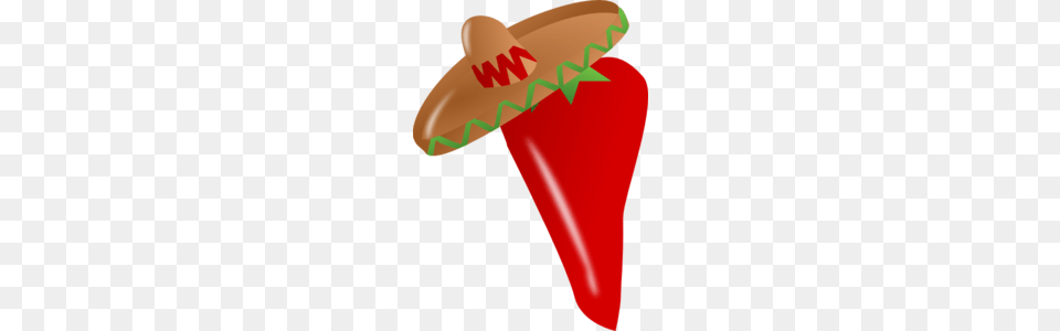 Red Chili Pepper Wearing A Sombrero Clip Art, Clothing, Hat, Dynamite, Weapon Free Png Download