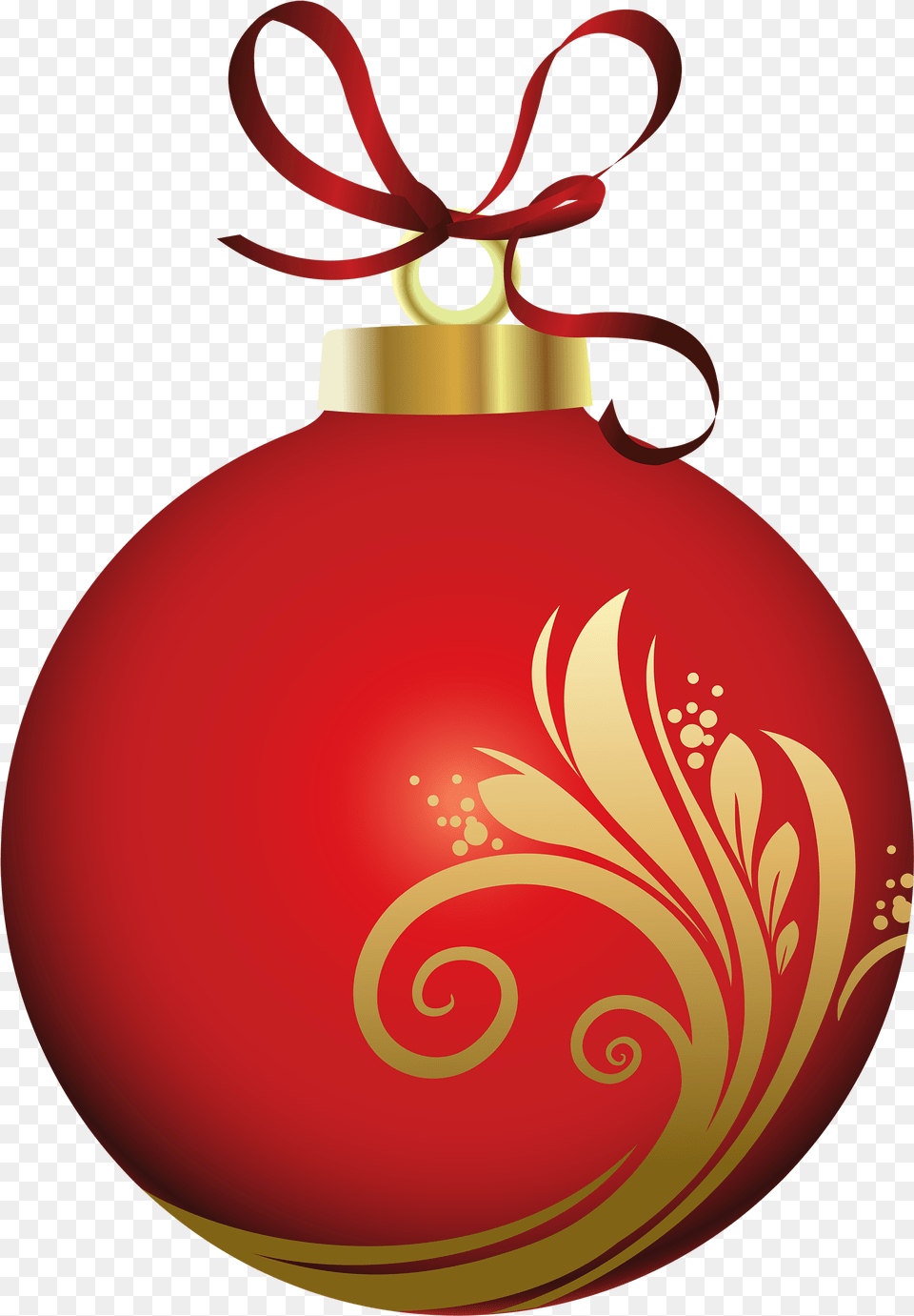 Red Christmas Ball With Decoration Clipart Christmas Ball Decoration, Accessories, Ornament Free Png Download