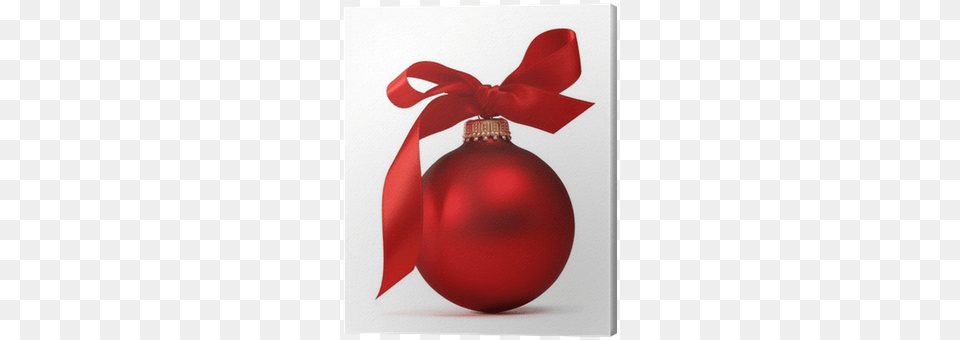 Red Christmas Ball With Ribbon Canvas Print Pixers Christmas Ball And Ribbon, Accessories, Ornament Png