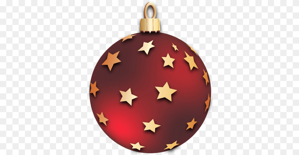 Red Christmas Ball With Stars Ornament Clipart Christmas Star Ornament, Birthday Cake, Cake, Cream, Dessert Free Png Download