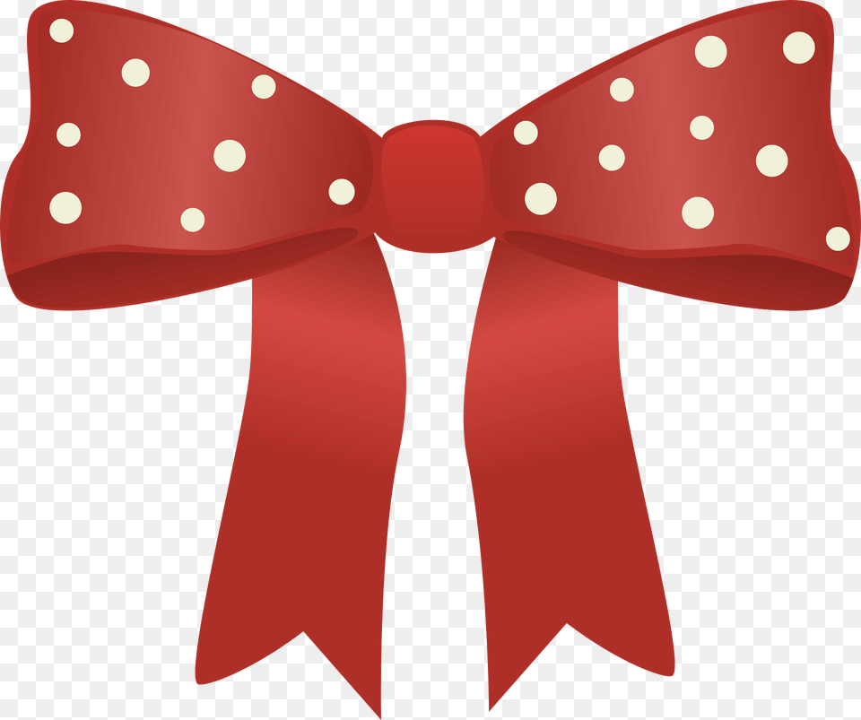 Red Christmas Bow With Polka Dots Clipart, Accessories, Formal Wear, Tie, Bow Tie Png Image