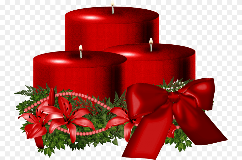Red Christmas Candle Free Transparent Png