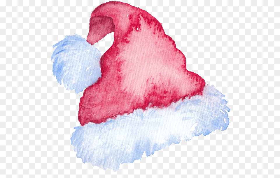 Red Christmas Hat Hand Painted Transparent Hat Christmas Pink Free Png Download