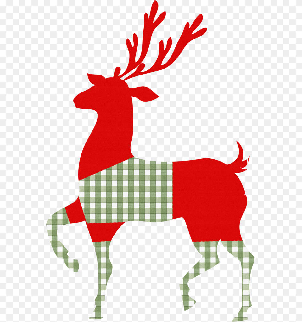 Red Christmas Reindeer, Animal, Mammal, Wildlife, Deer Png