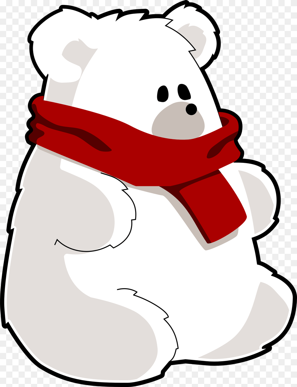Red Christmas Scarf Clipart Polar Bear With Scarf, Nature, Outdoors, Winter, Snow Free Png