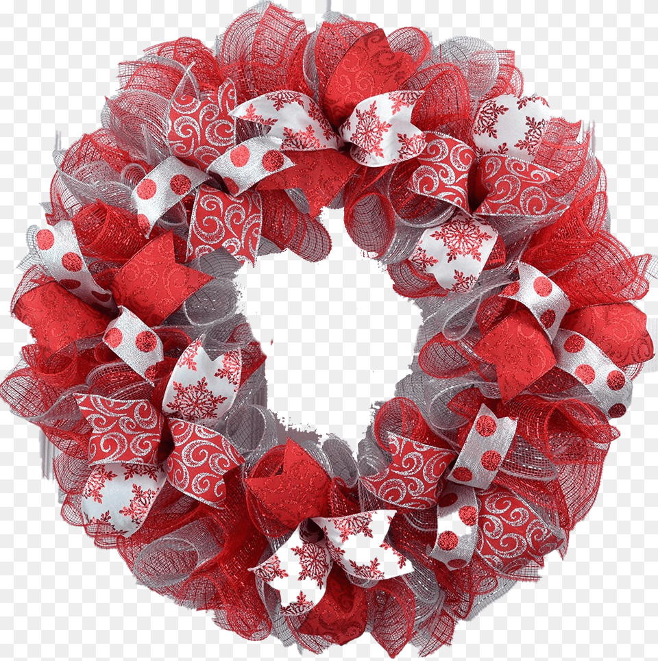 Red Christmas Wreath Transparent Image Christmas Wreath With Mesh And Ribbon, Baby, Person Png