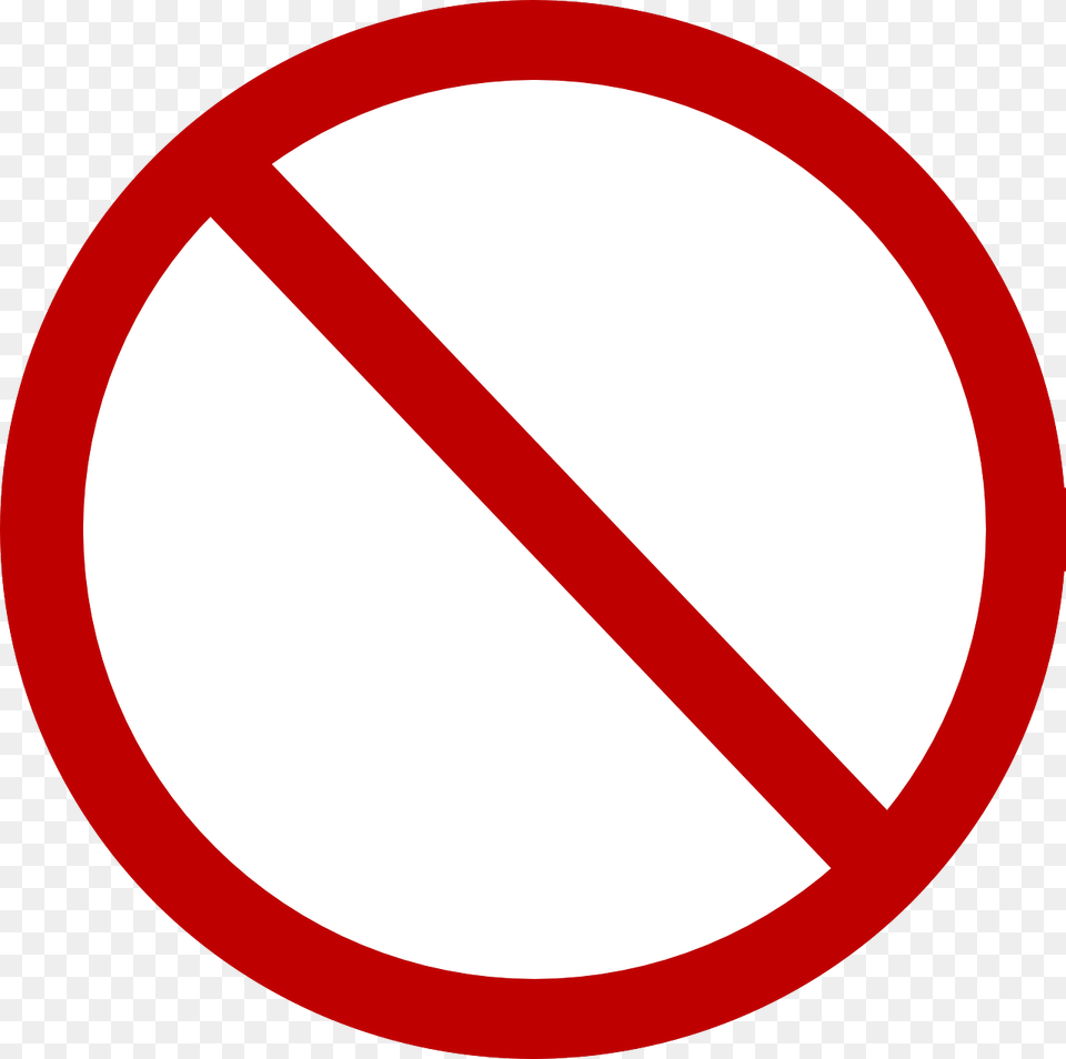 Red Circle Backslash No Symbol Prohibition Signs Red No Circle Clipart, Sign, Road Sign Free Png Download