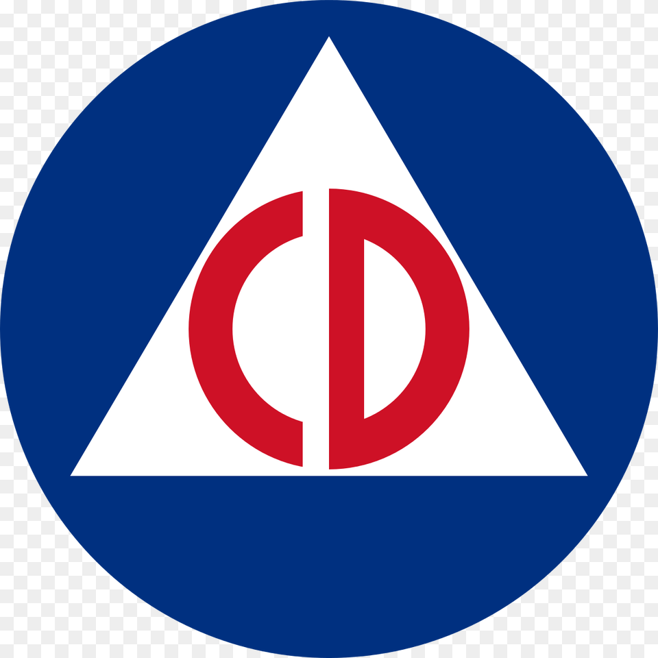 Red Circle With Blue E Logo Logodix United States Civil Defense Logo, Sign, Symbol, Triangle Png