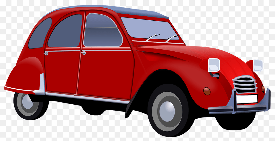 Red Citron 2cv4 Clipart, Car, Transportation, Vehicle, Sedan Free Transparent Png