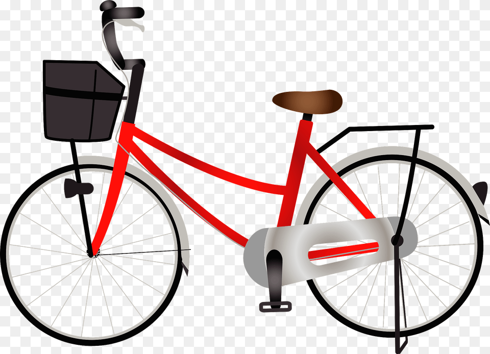 Red City Bicycle Clipart, Transportation, Vehicle, Machine, Wheel Png