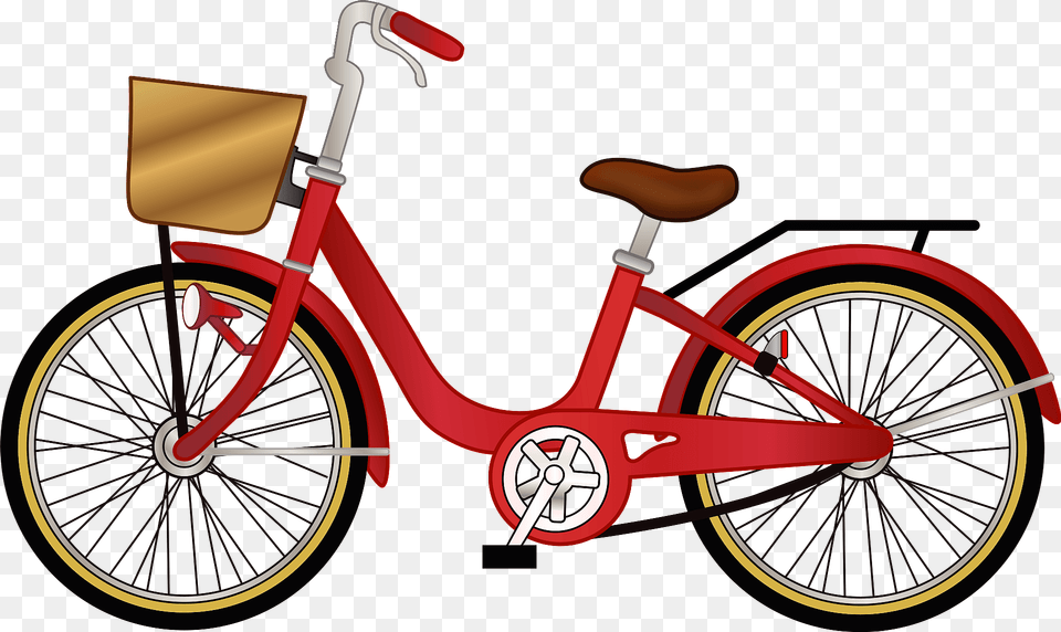 Red City Bicycle Clipart, Transportation, Vehicle, Machine, Wheel Png