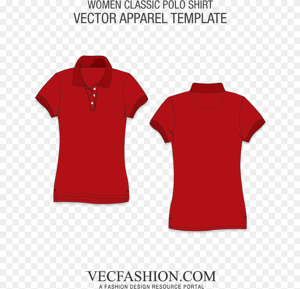 Red Classic Polo Shirt Vector Template T Shirt Raglan Vector, Clothing, T-shirt Free Png Download