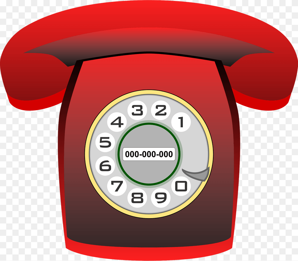 Red Classic Rotary Phone Clipart, Electronics, Dial Telephone Png