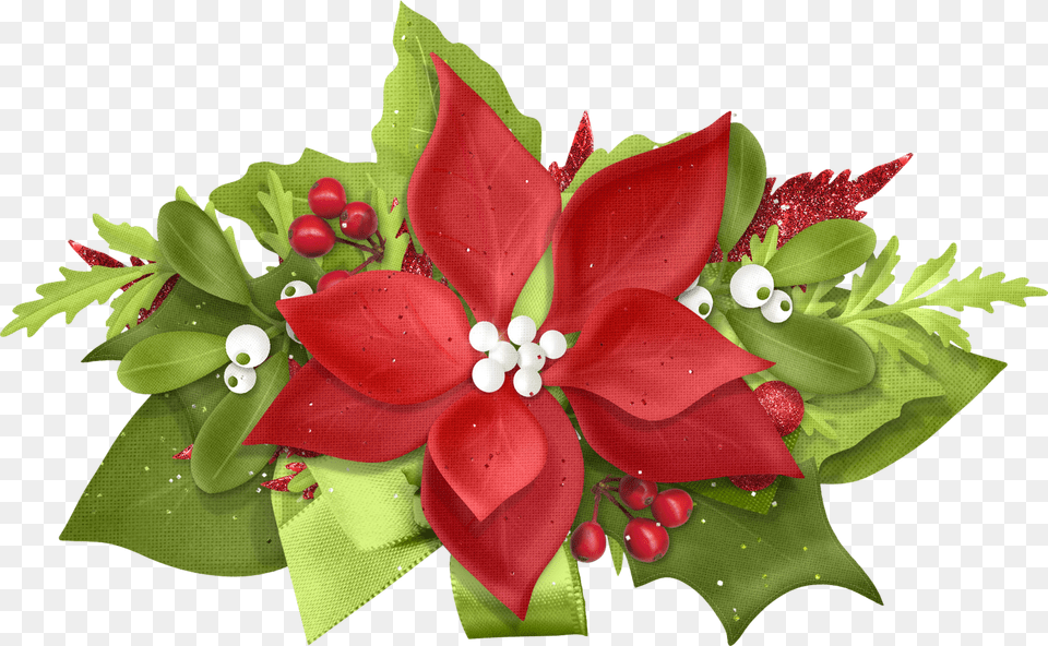 Red Clipart Red Christmas Flowers, Flower, Flower Arrangement, Flower Bouquet, Plant Free Png Download