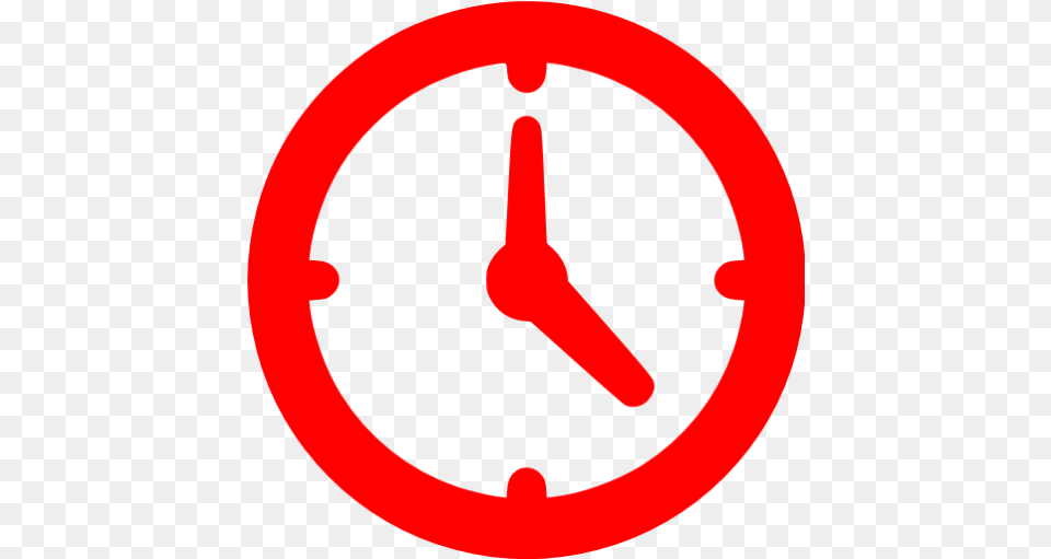 Red Clock Icon Icon, Sign, Symbol, Disk Png