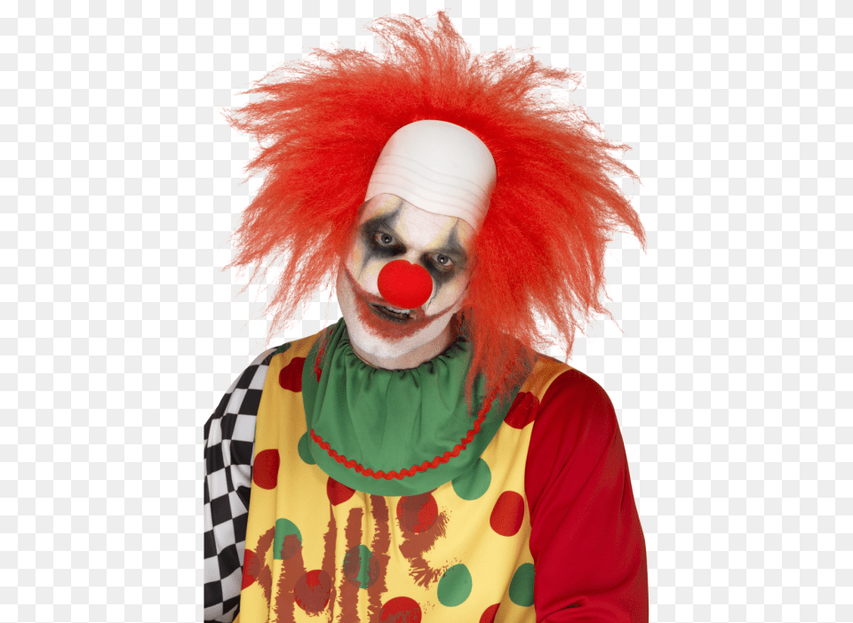 Red Clown Wig Bald Red Hair Clown, Performer, Person, Adult, Female Free Png