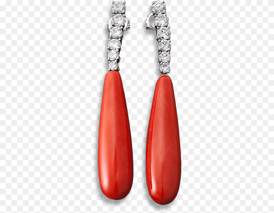 Red Coral And Diamond Drop Earrings Art Deco Red Coral Earrings, Accessories, Earring, Jewelry, Gemstone Png