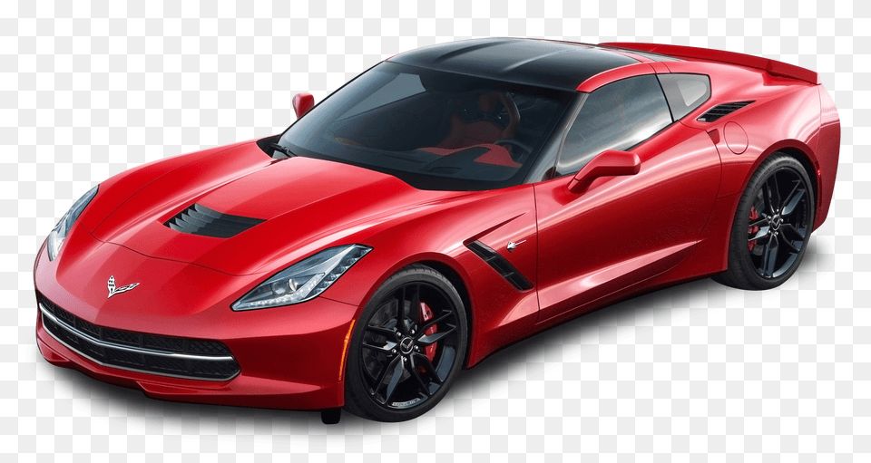 Red Corvette, Car, Vehicle, Coupe, Transportation Png