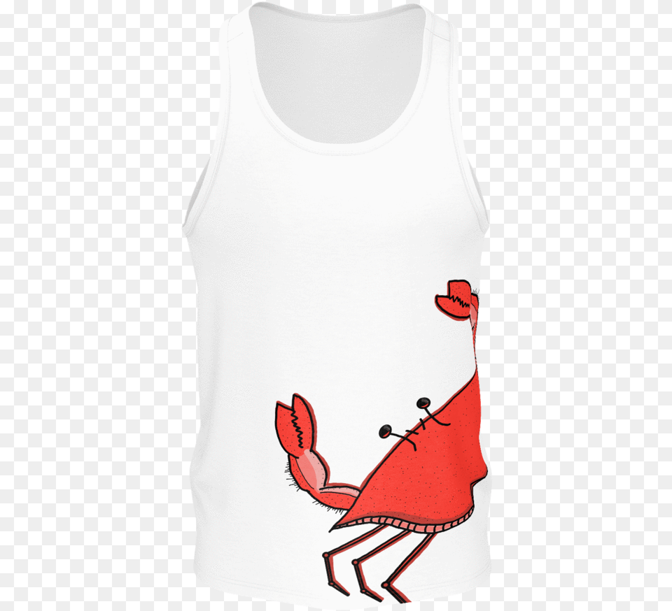 Red Crab And You Men S Tank Top Active Tank, Clothing, Tank Top, Vest, Food Png