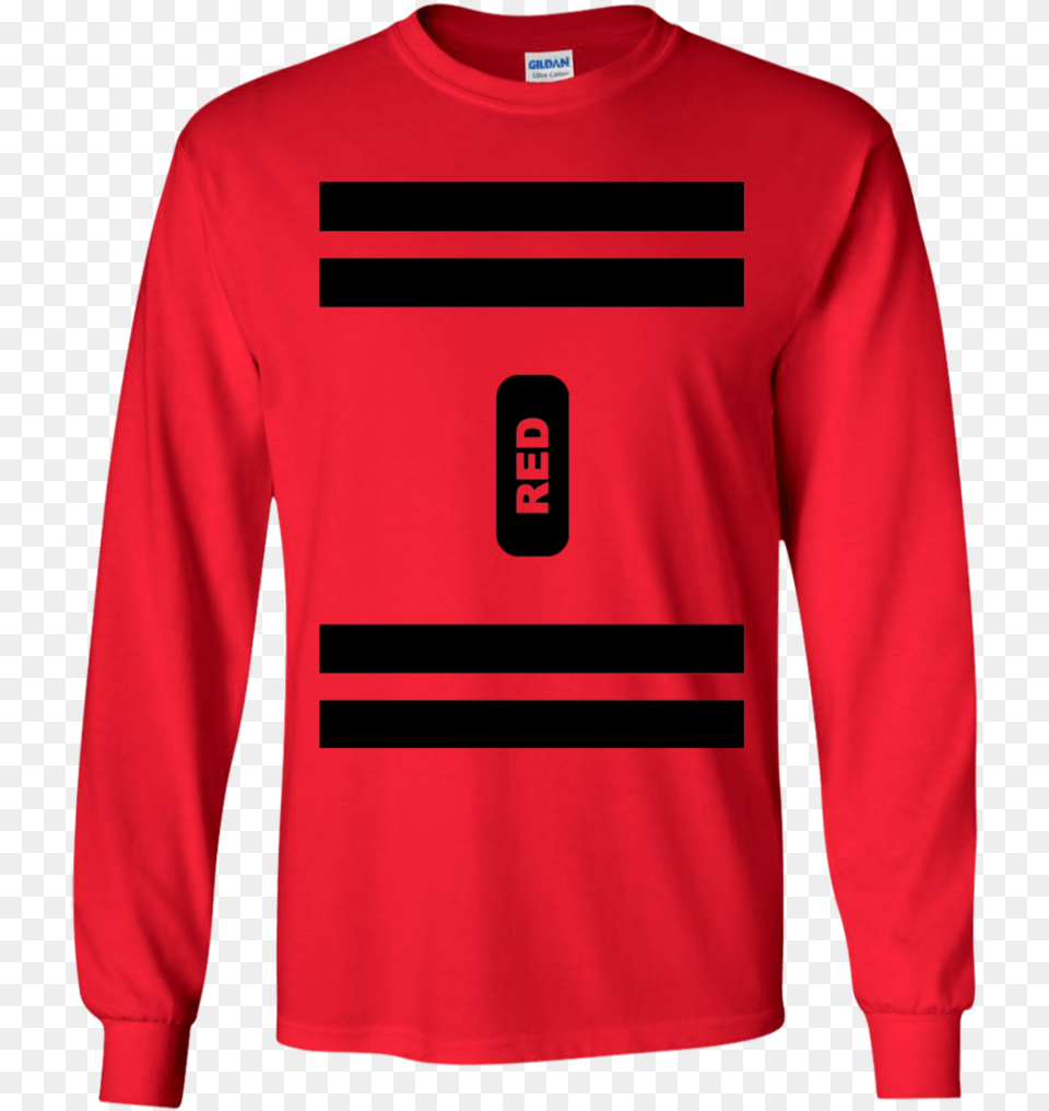 Red Crayon Costume Long Sleeve T Shirt T Shirt Gay Transparent Background, Clothing, Long Sleeve, Knitwear, Sweater Free Png