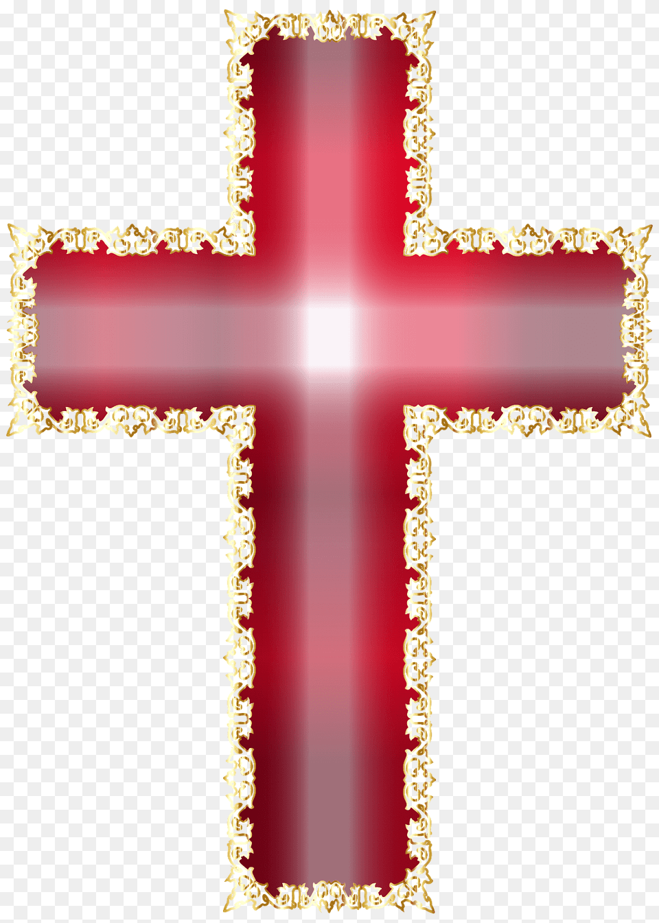 Red Cross With Golden Outline, Symbol Png Image