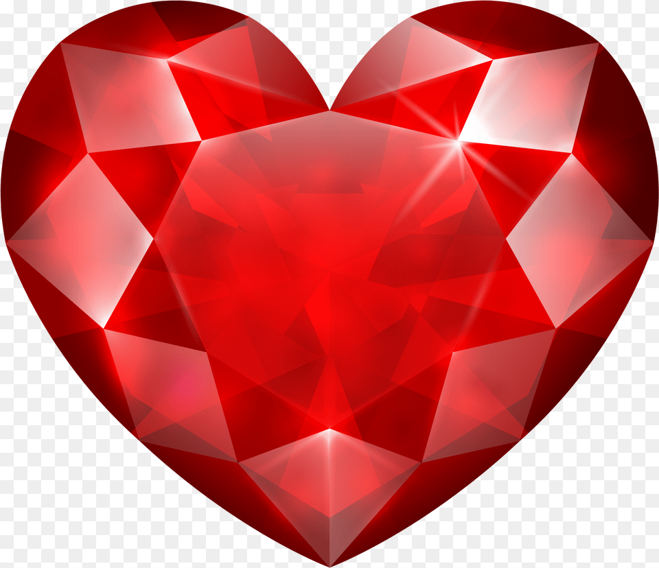 Red Crystal Heart Clip Art Transparent Background, Accessories, Diamond, Gemstone, Jewelry Png Image