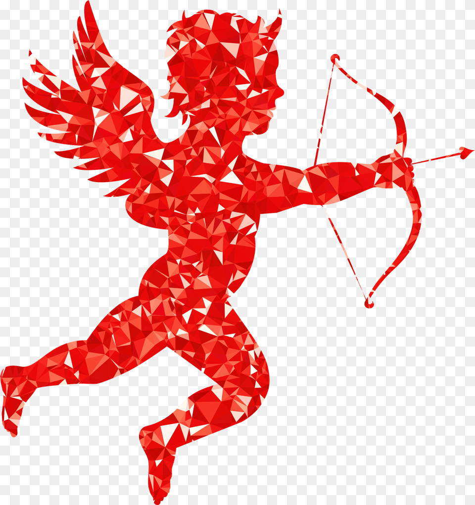 Red Cupid Clipart Cupid Transparent, Person, Weapon Png