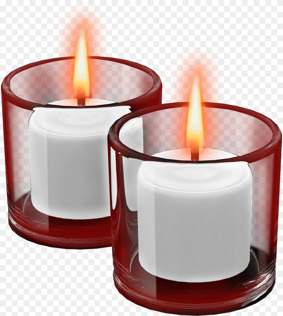 Red Cups With Candles, Candle Free Transparent Png