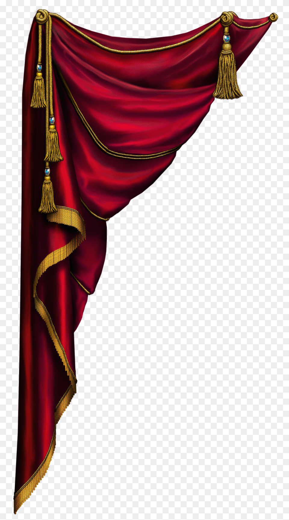 Red Curtain Left Miscellaneous Images Curtains, Velvet, Adult, Female, Person Free Png