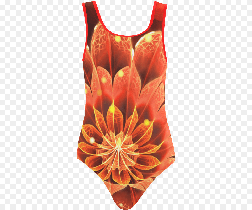 Red Dahlia Fractal Flower Sleeveless, Pattern, Accessories, Clothing, Tank Top Png Image