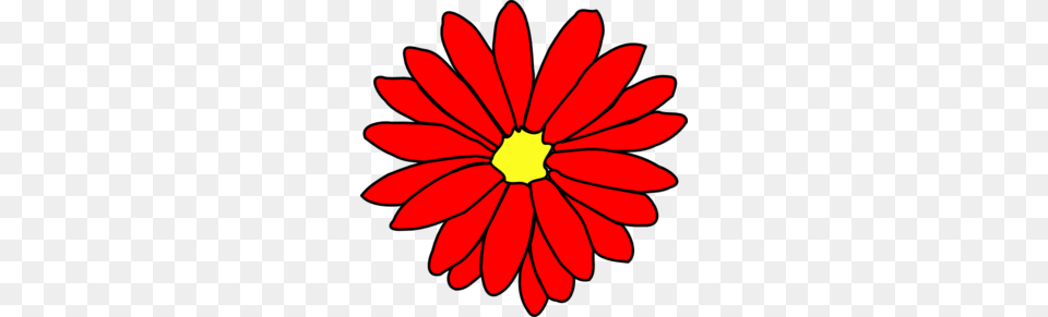 Red Daisy Flower Clip Art, Petal, Plant, Dahlia Free Png Download