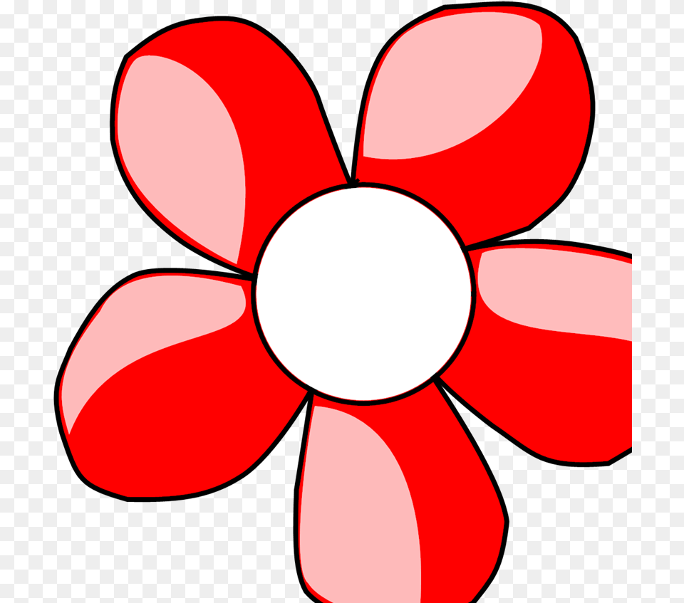 Red Daisy White Center Clip Art Icon And Svg Cartoon Red And White Clipart Flower, Petal, Plant, Machine, Propeller Free Transparent Png