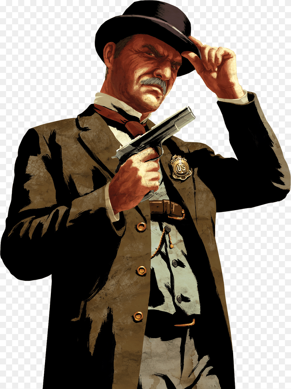 Red Dead Redemption 1 Characters Download Edgar Ross Red Dead, Weapon, Portrait, Photography, Person Png Image